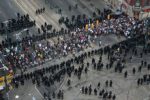 2012-06-10 G-20 Summit, Toronto. And kettling, a tactic of police, now counter-used by crowds to "kettle" the police.